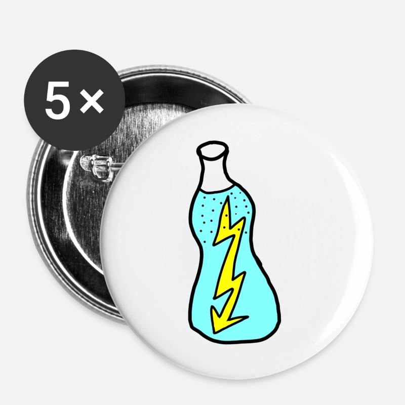 Lightning Bottle - Buttons large 2.2''/56 mm (5-pack) - white