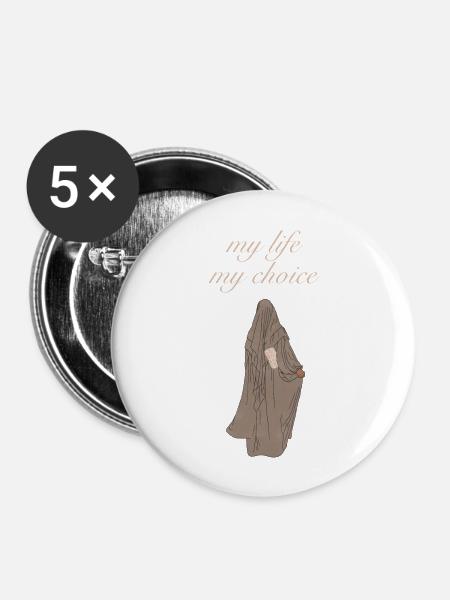 My Choice - Hijab - Buttons groß 56 mm (5er Pack) - Weiß
