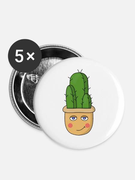 Ein niedlicher Kaktus - Buttons groß 56 mm (5er Pack) - Weiß