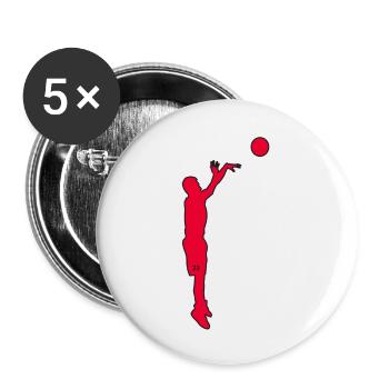 Basketballspieler - Buttons groß 56 mm (5er Pack) - Weiß - Vorne