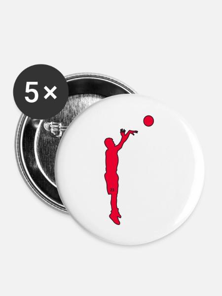 Basketball players - Buttons large 2.2''/56 mm (5-pack) - white
