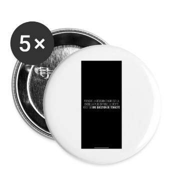 CITATION MOTIVATION - Lot de 5 grands badges (56 mm) - blanc - Devant