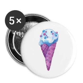 Cornet de crème glacée - Lot de 5 grands badges (56 mm) - blanc - Devant