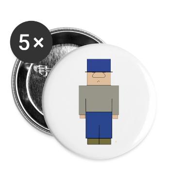 Pas fan de plaisir - Lot de 5 grands badges (56 mm) - blanc - Devant