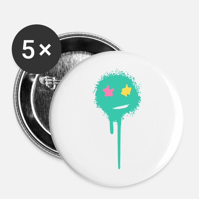 Paint stain - Buttons large 2.2''/56 mm (5-pack) - white