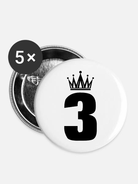 3 - Buttons groß 56 mm (5er Pack) - Weiß