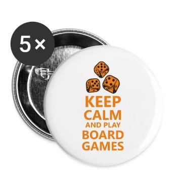 Jeu de société Chess Backgammon Game Night - Lot de 5 grands badges (56 mm) - blanc - Devant