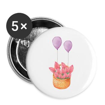 Flower basket - Buttons large 2.2''/56 mm (5-pack) - white - Front