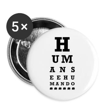 Human see human do - Buttons large 2.2''/56 mm (5-pack) - white - Front