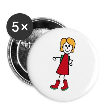 Femme - Lot de 5 grands badges (56 mm) - blanc - Devant