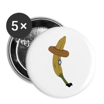 Banane und Bagel - Buttons groß 56 mm (5er Pack) - Weiß - Vorne