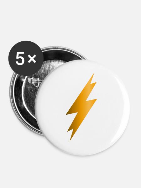 Lightning Bolt - Buttons large 2.2''/56 mm (5-pack) - white