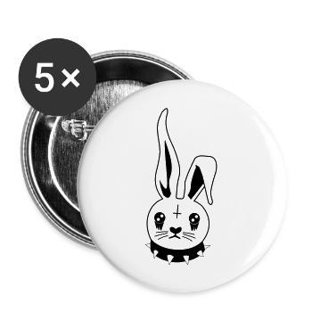 Emo Hase - Buttons groß 56 mm (5er Pack) - Weiß - Vorne