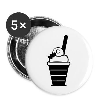 Glace Sundae - Lot de 5 grands badges (56 mm) - blanc - Devant
