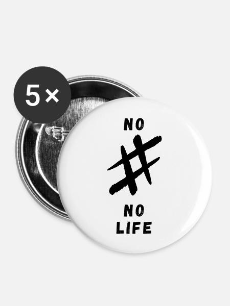 No#NoLife - Buttons groß 56 mm (5er Pack) - Weiß