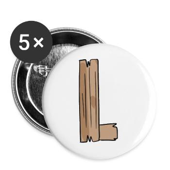 Letter L Wood Wooden Letter Name - Buttons large 2.2''/56 mm (5-pack) - white - Front