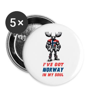 I've got norway in my soul - Buttons large 2.2''/56 mm (5-pack) - white - Front