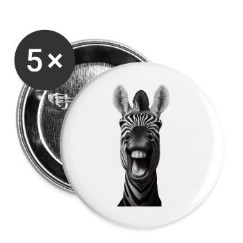 Lachender Esel 2 - Buttons groß 56 mm (5er Pack) - Weiß - Vorne