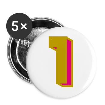 1. 1 YEAR. 1st ANNIVERSARY - Buttons large 2.2''/56 mm (5-pack) - white - Front