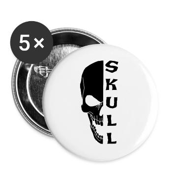 The Black Skull - Buttons large 2.2''/56 mm (5-pack) - white - Front