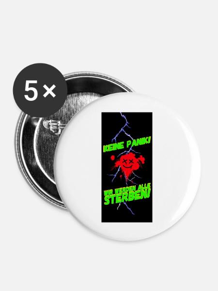 Wir werden alle sterben! - Buttons groß 56 mm (5er Pack) - Weiß
