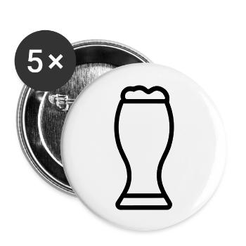Beer - Buttons large 2.2''/56 mm (5-pack) - white - Front