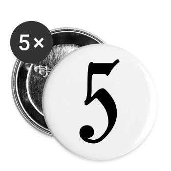 5. 5 YEARS. 5th ANNIVERSARY. 5 YEAR ANNIVERSARY - Buttons large 2.2''/56 mm (5-pack) - white - Front
