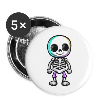 Skeleton Halloween Baby - Buttons large 2.2''/56 mm (5-pack) - white - Front