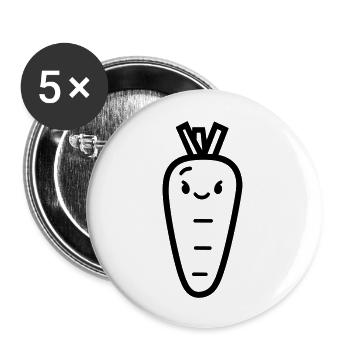 Carotte - Lot de 5 grands badges (56 mm) - blanc - Devant