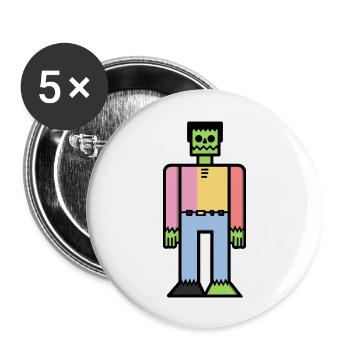 Zombie Halloween Coloré - Lot de 5 grands badges (56 mm) - blanc - Devant