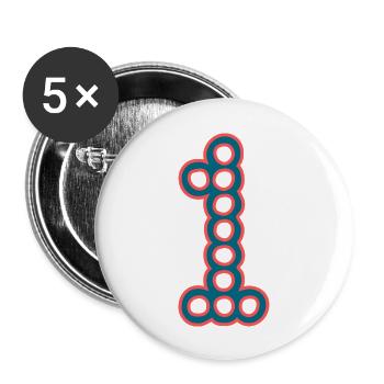 1. 1 Jahr. 1. JUBILÄUM. 1-JÄHRIGES JUBILÄUM - Buttons groß 56 mm (5er Pack) - Weiß - Vorne