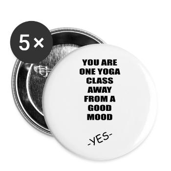 Yoga Meditation Spa Namaste - Buttons large 2.2''/56 mm (5-pack) - white - Front