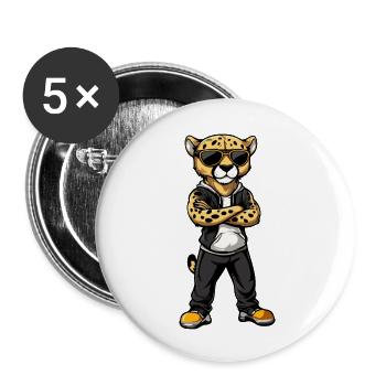 gepard - Buttons groß 56 mm (5er Pack) - Weiß - Vorne
