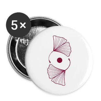 Ginkgo Leaves Ginkgo - Buttons large 2.2''/56 mm (5-pack) - white - Front