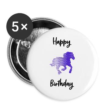 ALLES GUTE ZUM GEBURTSTAG. ALLES GUTE ZUM GEBURTSTAG. JAHRESTAG. - Buttons groß 56 mm (5er Pack) - Weiß - Vorne