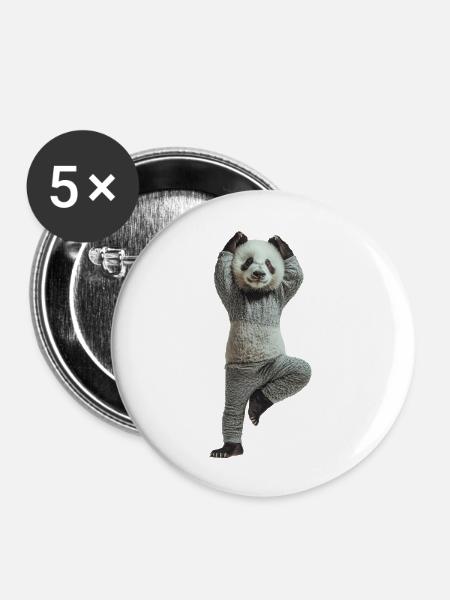 Panda - Buttons groß 56 mm (5er Pack) - Weiß