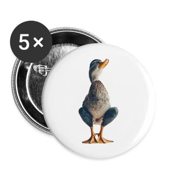 Ente - Buttons groß 56 mm (5er Pack) - Weiß - Vorne