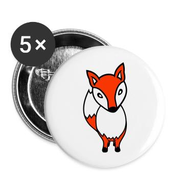 Fox Red Fox Wild Animal Clever Forest Inhabitants - Buttons large 2.2''/56 mm (5-pack) - white - Front