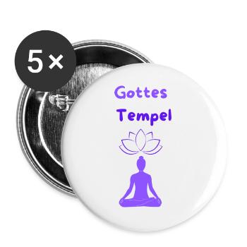 Gottes Tempel - Buttons groß 56 mm (5er Pack) - Weiß - Vorne