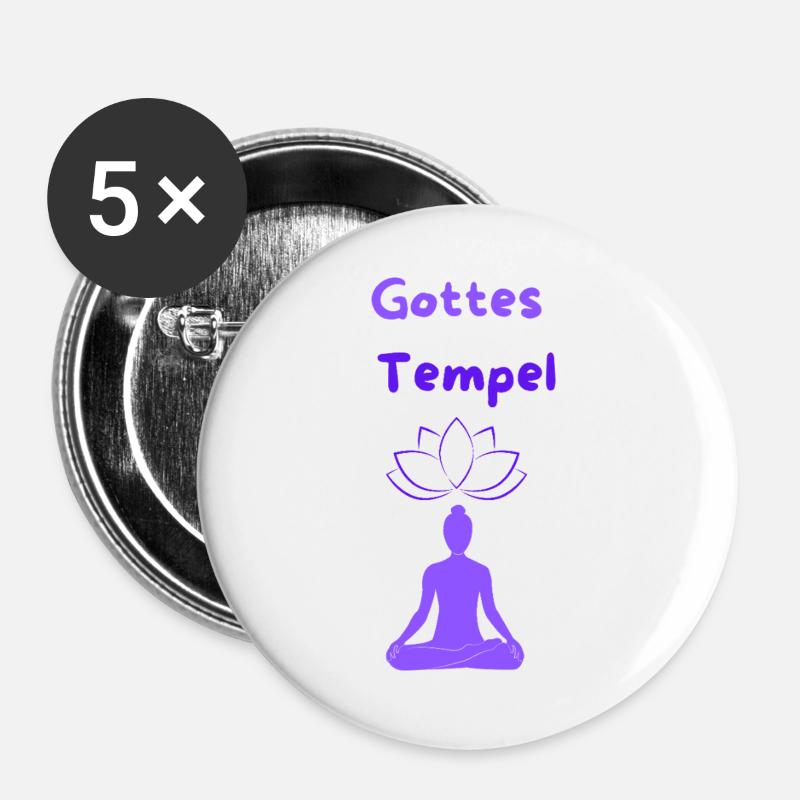 Gottes Tempel - Buttons groß 56 mm (5er Pack) - Weiß