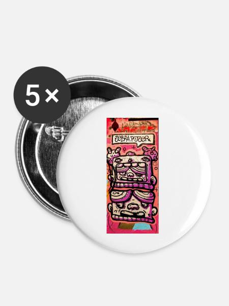 Global Art - Buttons groß 56 mm (5er Pack) - Weiß