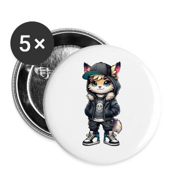 Hubutz urban look - Buttons groß 56 mm (5er Pack) - Weiß - Vorne