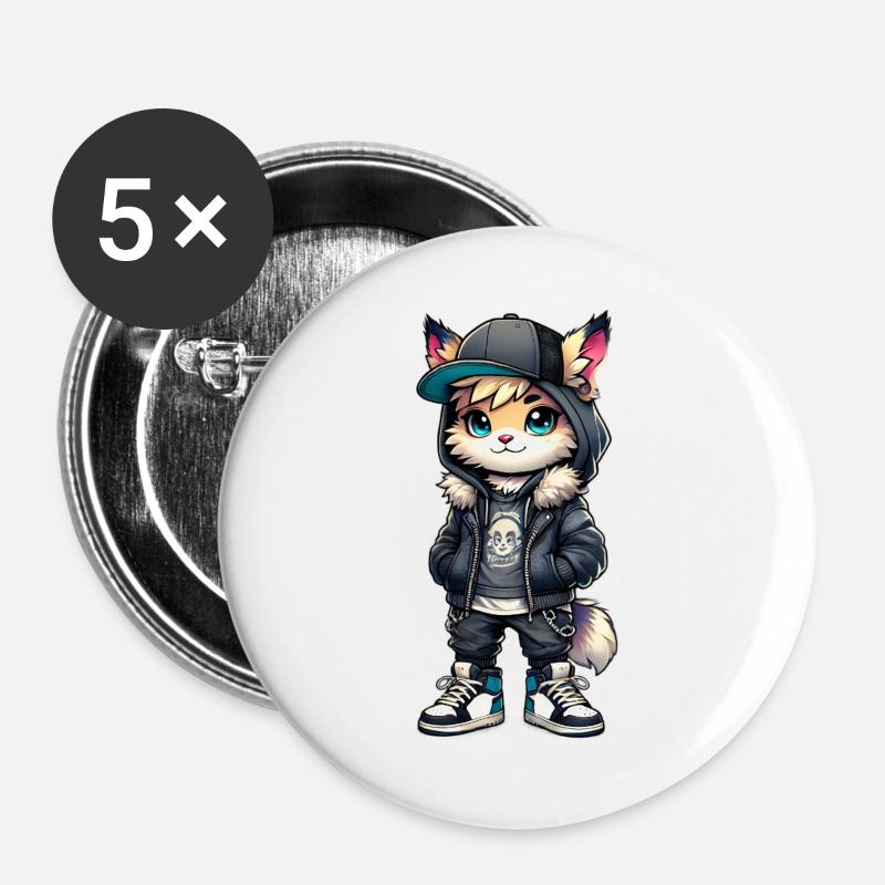 Hubutz urban look - Buttons large 2.2''/56 mm (5-pack) - white