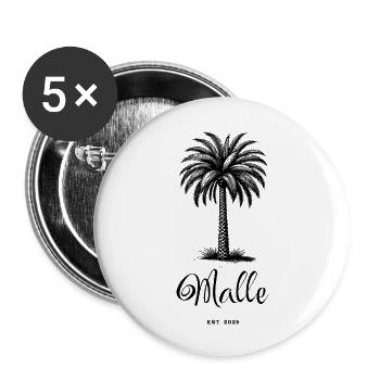 Malle EST 2025 - Buttons groß 56 mm (5er Pack) - Weiß - Vorne