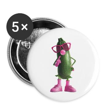 Zucchini - Buttons groß 56 mm (5er Pack) - Weiß - Vorne