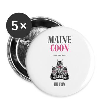 Maine Coon - The crew - Buttons large 2.2''/56 mm (5-pack) - white - Front