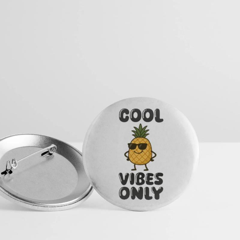 ananas comic Buttons groß 56 mm (5er Pack)