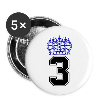 3 crowns - Buttons large 2.2''/56 mm (5-pack) - white - Front