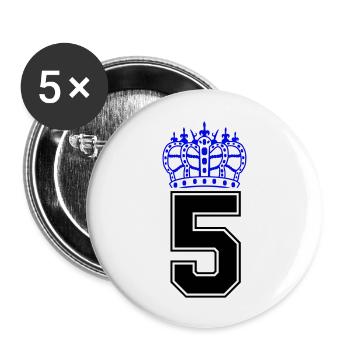 5 krone - Buttons groß 56 mm (5er Pack) - Weiß - Vorne