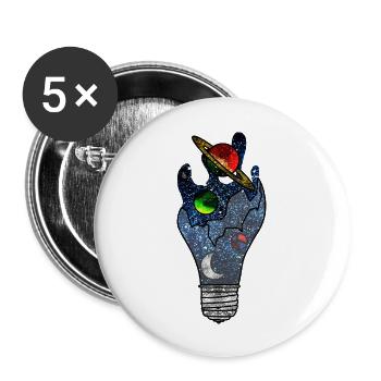 Kosmische Idee - Buttons groß 56 mm (5er Pack) - Weiß - Vorne
